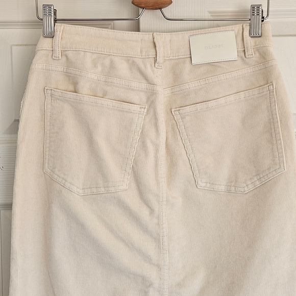 DL1961 Lexie Corduroy Midi Skirt Cream Ivory Size 28 Quiet Luxery - Picture 6 of 7